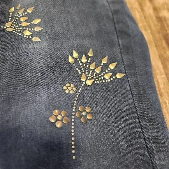 Tommy Hilfiger Tribeca Skinny studded floral jeans - Picture 2 of 9